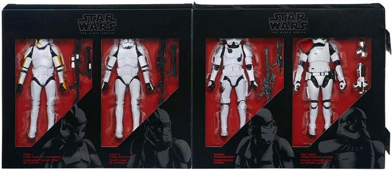 4-Pack: Clone Trooper (AOTC), Clone Trooper (ROTS), Stormtrooper, First Order Stormtrooprt
