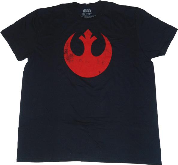 Black shirt with red rebel logo