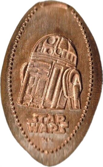 R2-D2.  Upper torso visible above Star Wars logo