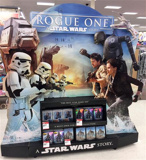 Rogue One Blu-Ray and DVD rolling shipper