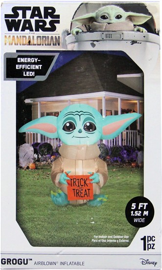 Grogu with trick or treat sack
