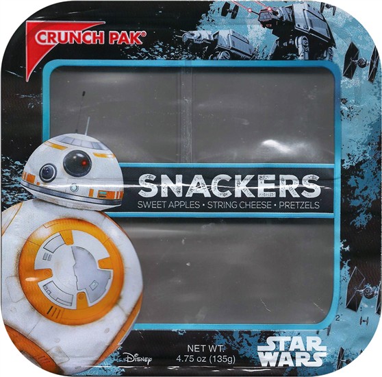BB-8.  4.75oz.  Apples, string cheese, pretzels
