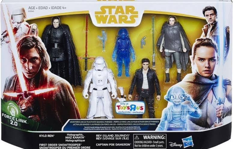 5-pack: Kylo Ren, Maz Kanata (Hologram), Rey, First Order Flame Trooper, Poe Dameron