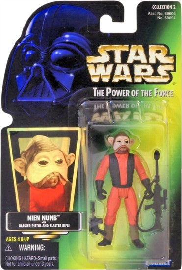 Nien Nunb with blaster pistol and blaster rifle .00, holo, col. 2