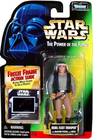 Rebel Fleet Trooper with blaster pistol and rifle .01, col. 1, .01 sticker, FF error