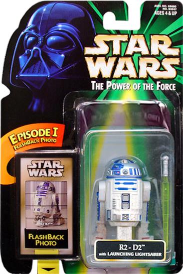 R2-D2 with launching lightsaber .00, lightsaber on right
