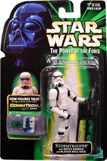 Stormtrooper with battle damage and blaster rifle rack .0000, foil chip