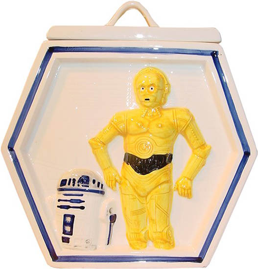 Darth Vader and Droids, ceramic 2-sided hexagonal