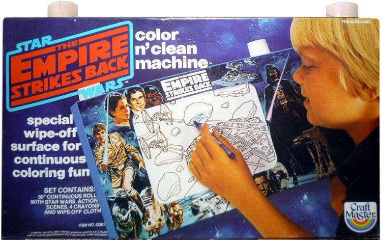 Color N' Clean Machine, 50'' roll of reusable scenes to color, four crayons and wipe cloth