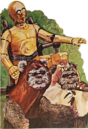 C-3PO and Ewoks, ''Hope you have a royal time. Happy Birthday''
