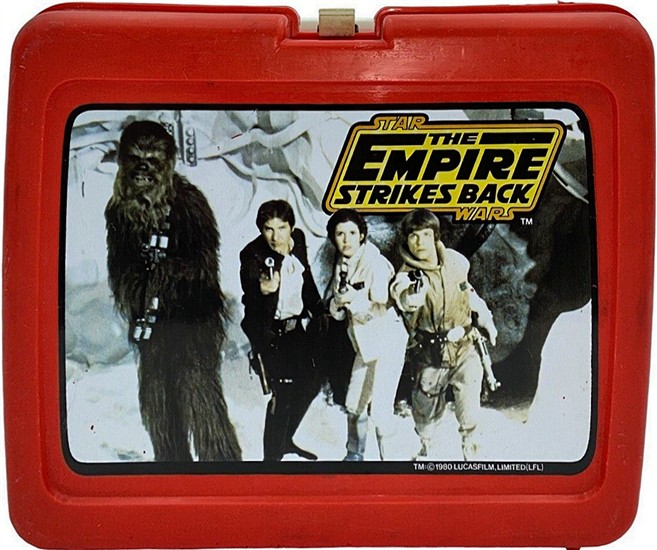 ESB: Plastic. Chewbacca, Han, Leia and Luke on lid. Thermos with Yoda.