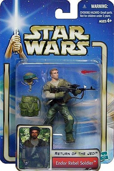 Endor Rebel Soldier without beard (02/33) col. 2, gun strap loose in bubble