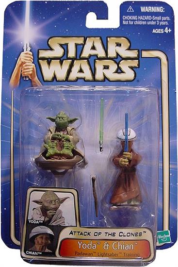 Yoda and Chian, Padawan Lightsaber Training (03/ 15), col. 2, no. 15, wrong UPC 0-76390-84969-7, long cane tray