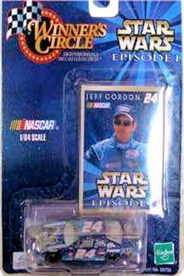 1/64 scale racing car with Jeff Gordon trading card