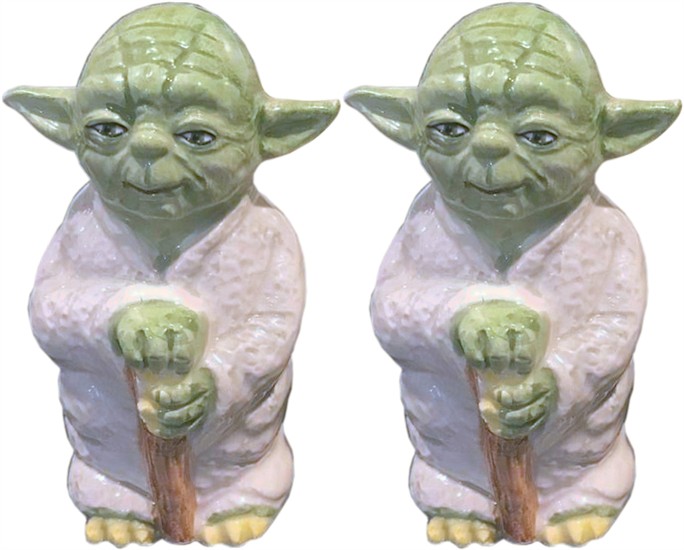 Yoda salt and pepper shakers, stamped Sigma on underside