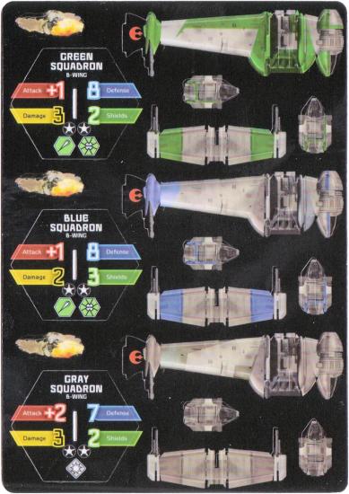 02 B-Wing Fighters: Green Squadron, Blue Squadron, Gray Squadron