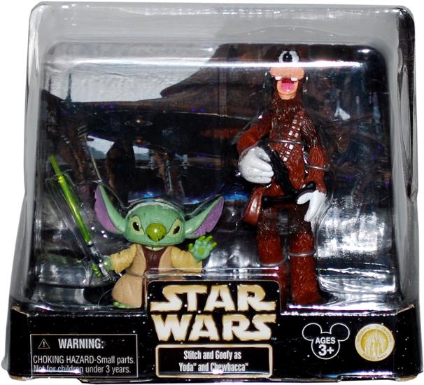 2-pack: Stitch and Goofy as Yoda and Chewbacca