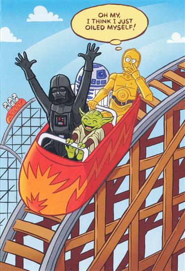 Roller Coaster, ''Oh My. I think I just oiled Myself!''  / ''Don't worry, at your age a little leakage is completely normal! Happy Birthday''