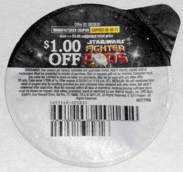 Fighter Pods coupon - Pringles lid