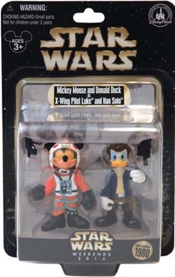 Mickey Mouse and Donald Duck as X-Wing Pilot and Han Solo